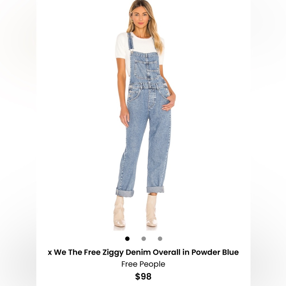 We The Free Light Blue Denim Overalls